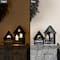 Glitzhome® 8"H Lighted Halloween Wooden House-shaped Table Decor Set